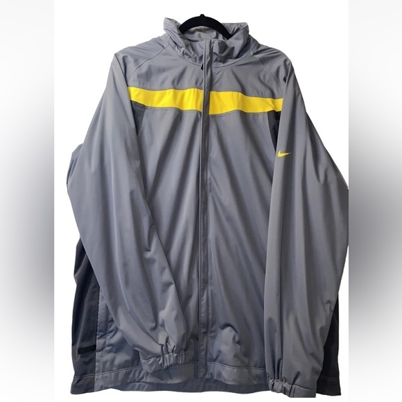 Nike Other - NIKE GOLF Size X-Large Zip Up Mens Storm Fit Windbreaker Jacket Gray W/Yellow